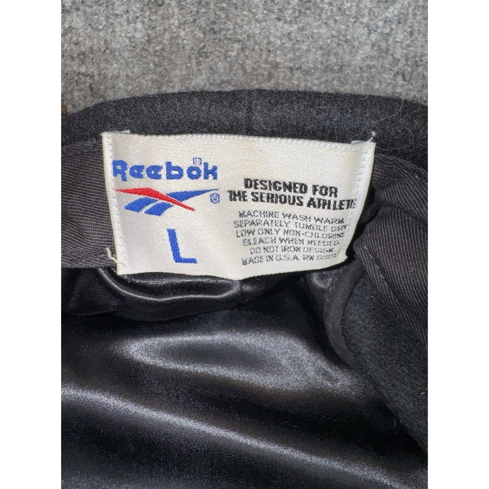 Vintage Reebok Black Newsboy Hat Men's Size Large Made USA Basketball Logo - Picture 6 of 7